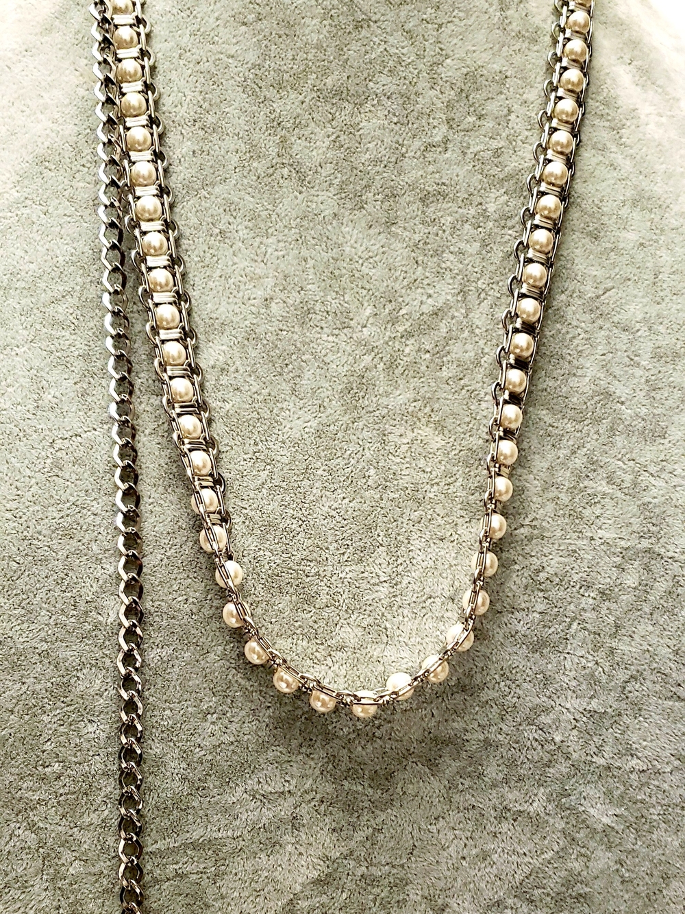 Pearl-Accented Silver-Tone Belt Women Accessories